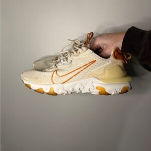 Nike Womens Size 8.5 React Vision 'Pale Ivory/Monarch/Coconut Milk' Run Shoe